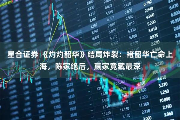 星合证券 《灼灼韶华》结局炸裂：褚韶华亡命上海，陈家绝后，赢家竟藏最深