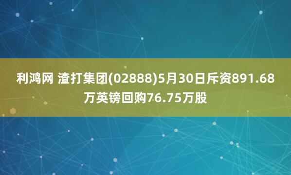 利鸿网 渣打集团(02888)5月30日斥资891.68万英镑回购76.75万股