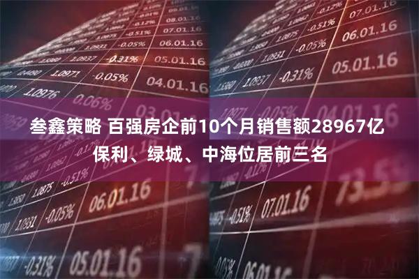 叁鑫策略 百强房企前10个月销售额28967亿 保利、绿城、中海位居前三名
